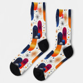 Modernes Festspiel mit Sternexplosion Weihnachten  Socken (Linkes Detail)