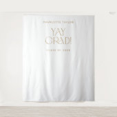Modernes Fete Gold Yay Grad Graduate Foto Hintergr Wandteppich (Vorderseite)