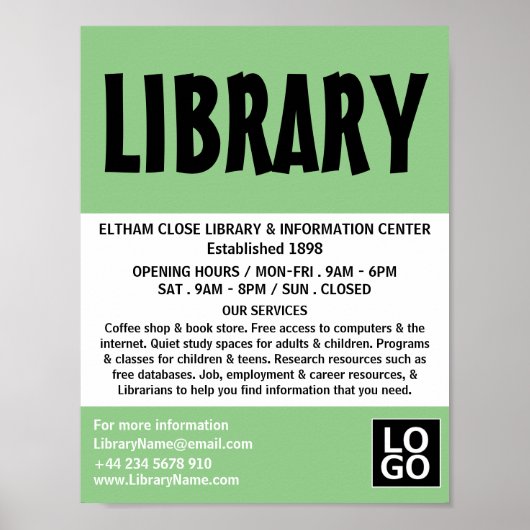 Modernes Fett, Bibliothekswerbung Poster (Vorne)