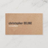 Modernes, fett braun, weiß drucktes Kraft Berater Visitenkarte (Vorderseite)