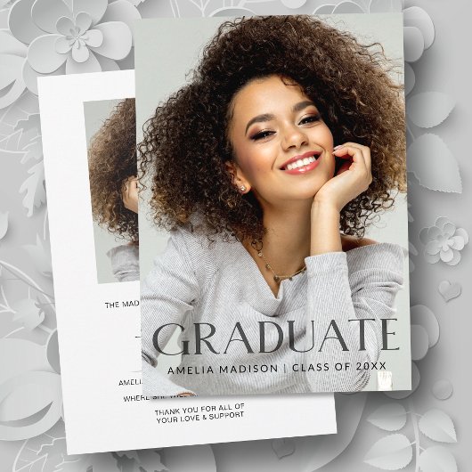 Modernes, fett dunkles, transparentes Foto Grad 2 Ankündigung