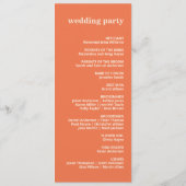 Modernes, fett formatiertes Hochzeitsprogramm für  Programm (Rückseite)