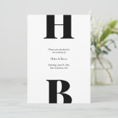 Modernes, fett formatiertes Monogramm-Foto Save The Date (Stehend Vorderseite)