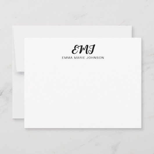 Modernes, fett formatiertes Monogramm Mitteilungskarte (Vorderseite)