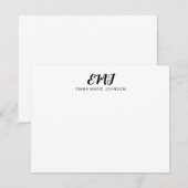Modernes, fett formatiertes Monogramm Mitteilungskarte (Vorne/Hinten)