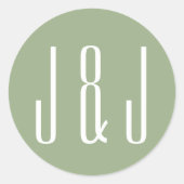 Modernes, fett formatiertes Monogramm Runder Aufkleber (Vorderseite)