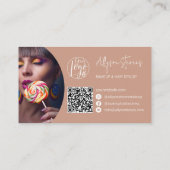 Modernes, fett formatiertes Schriftzeichen Logo qr Visitenkarte (Rückseite)