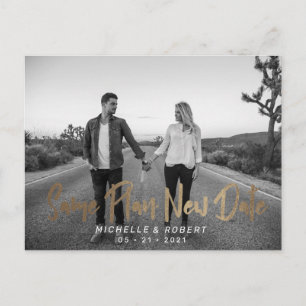 modernes, fett formatiertes Skript-Foto ändert das Postkarte