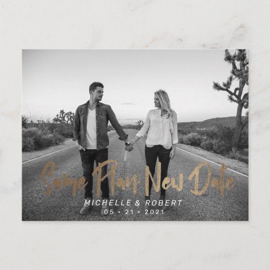 modernes, fett formatiertes Skript-Foto ändert das Postkarte (Vorderseite)