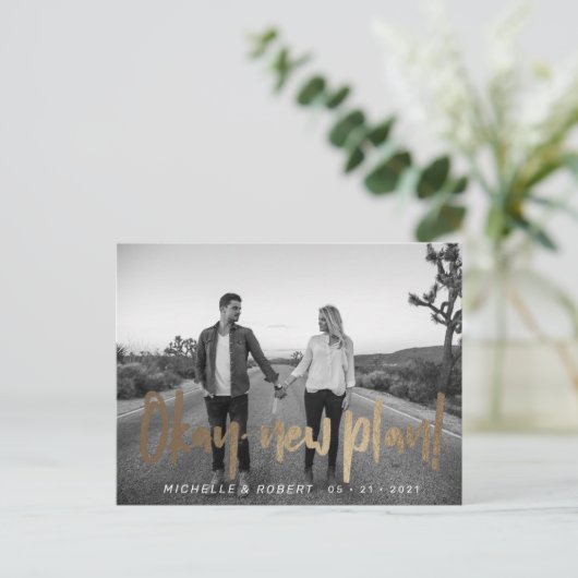 modernes, fett formatiertes Skript-Foto ändert das Postkarte (Stehend Vorderseite)