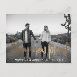 modernes, fett formatiertes Skript-Foto ändert das Postkarte