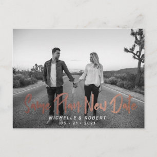 modernes, fett formatiertes Skript-Foto ändert das Postkarte