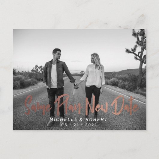 modernes, fett formatiertes Skript-Foto ändert das Postkarte (Vorderseite)