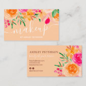 Modernes, fett geblümtes Wasserfarben-Schriftzeich Visitenkarte (Vorne/Hinten)