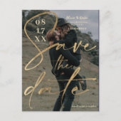 Modernes, fett gedrucktes Goldfolienskript Save th Postkarte (Vorderseite)