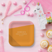 Modernes, fett geometrisches, rosa Brautparty Pappteller (Party)