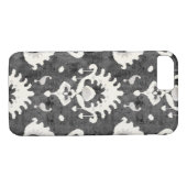 Modernes, fett graues schwarzes Kat-Stammmuster Case-Mate iPhone Hülle (Rückseite (Horizontal))