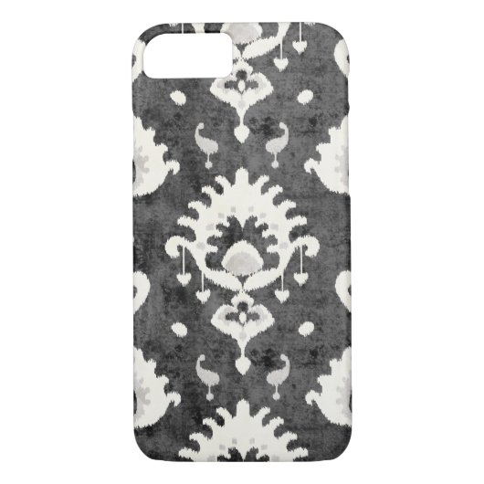 Modernes, fett graues schwarzes Kat-Stammmuster Case-Mate iPhone Hülle (Rückseite)
