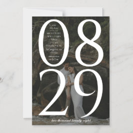 Modernes, fett großes Date Foto Hintergrund Gerett Magneteinladung