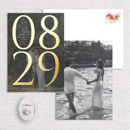 Modernes, fett großes Date-Foto Save the Date Folieneinladung