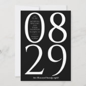 Modernes, fett großes Datum auf schwarzem Hintergr Save The Date (Vorderseite)