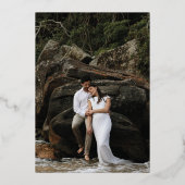 Modernes, fett großes Datum Save the Date schwarz Folieneinladung (Rückseite)