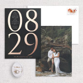 Modernes, fett großes Datum Save the Date schwarz Folieneinladung