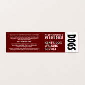 Modernes, fett, Hundeschwalzer-Service im Detail Visitenkarten (Außenseite Aufgefaltet)