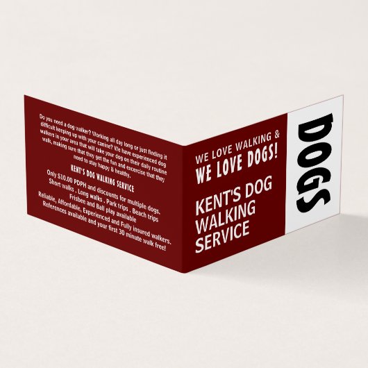 Modernes, fett, Hundeschwalzer-Service im Detail Visitenkarten (Vorderseite)