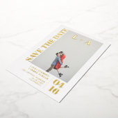 Modernes, fett minimalistisches erstes Foto Save t Folieneinladung (Gedreht)