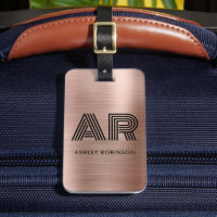 Modernes, fett Monogramm Zwei erste Rose Gold Meta