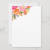 Modernes, fett orangefarbenes Brautparty von Blume Dankeskarte (Rückseite)