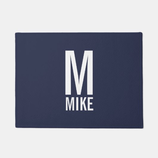 Modernes, fett Personalisiertes Monogramm und Name Fußmatte (Vorderseite)