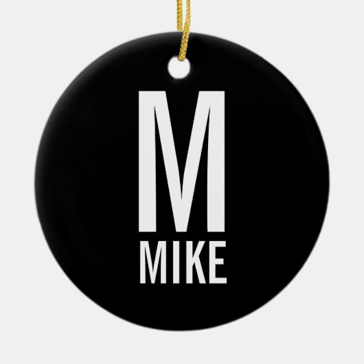 Modernes, fett Personalisiertes Monogramm und Name Keramikornament (Vorne)