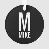 Modernes, fett Personalisiertes Monogramm und Name Ornament (Rückseite)