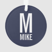 Modernes, fett Personalisiertes Monogramm und Name Ornament (Rückseite)