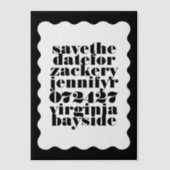 Modernes, fett skaliertes Border Black Save the Da Pergament Einladungen (Vorderseite)