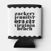 Modernes, fett skaliertes Border Schwarz-weiß Dosenkühler (Rückseite)