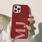 Modernes, fett tiefrotes Monogramm Case-Mate iPhone Hülle