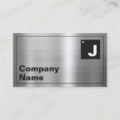 Modernes fett Typografie Monogram Shiny Metal Visitenkarte (Rückseite)