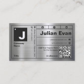 Modernes fett Typografie Monogram Shiny Metal Visitenkarte (Vorderseite)