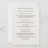 Modernes, fett und Minimalistisches Hochzeitsszena Einladung (Rückseite)