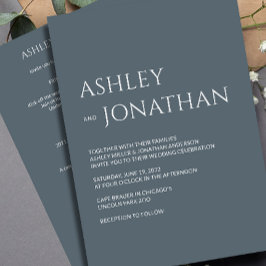 Modernes, fett und Minimalistisches Hochzeitsszena Einladung