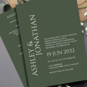 Modernes, fett und Minimalistisches Hochzeitsszena Einladung