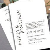 Modernes, fett und Minimalistisches Hochzeitsszena Einladung