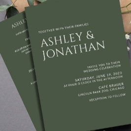 Modernes, fett und Minimalistisches Hochzeitsszena Einladung