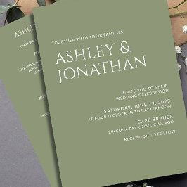 Modernes, fett und Minimalistisches Hochzeitsszena Einladung