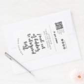 Modernes, fett verpacktes Grau & White Chic Minima Rechteckiger Aufkleber (Umschlag)