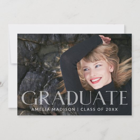 Modernes, fett weißes, transparentes Foto Grad 2 Ankündigung (Vorderseite)