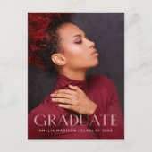 Modernes, fett weißes, transparentes Foto Postkarte (Vorderseite)